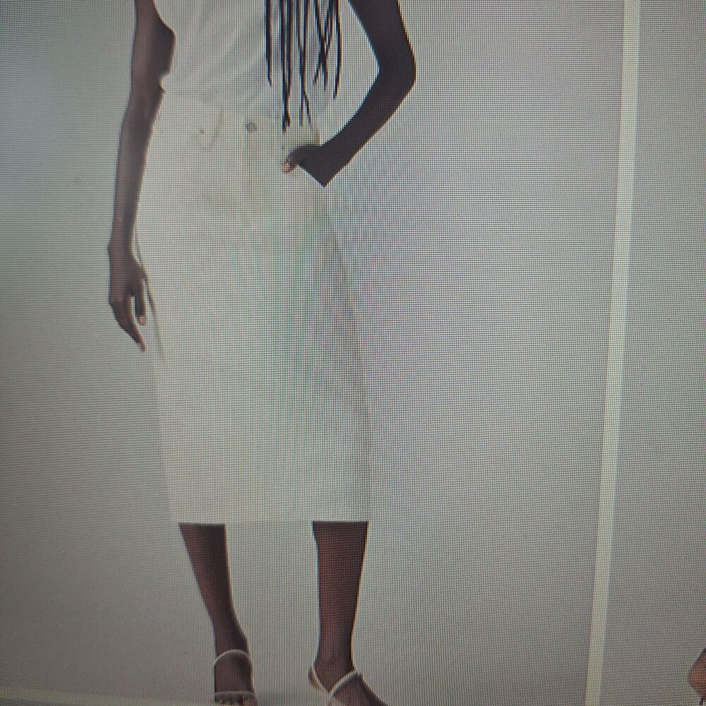 Levis white denim midi skirt